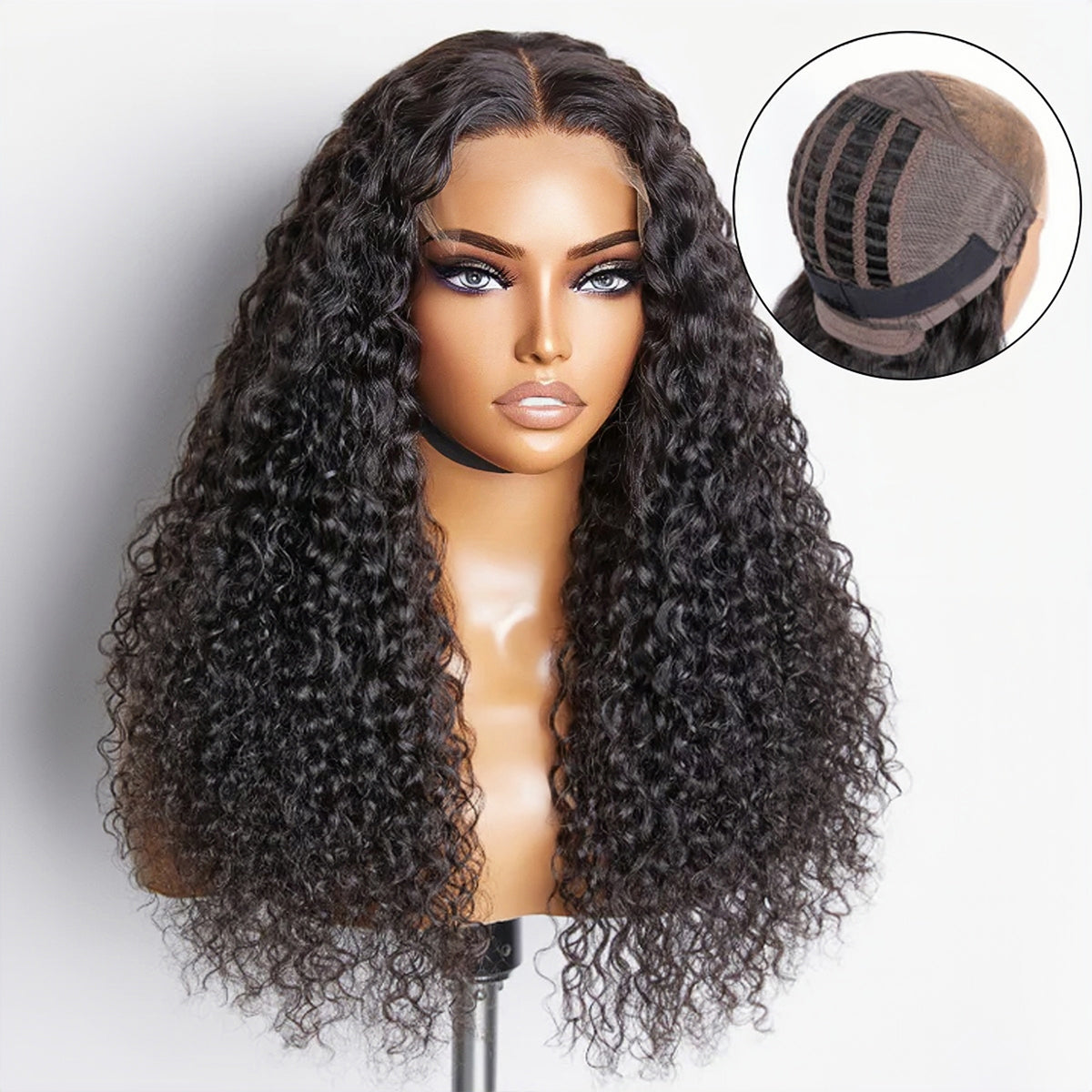 Wear Go Breathable Air Cap Deep Wave Pre Bleached Lace Frontal Wigs Human Hair