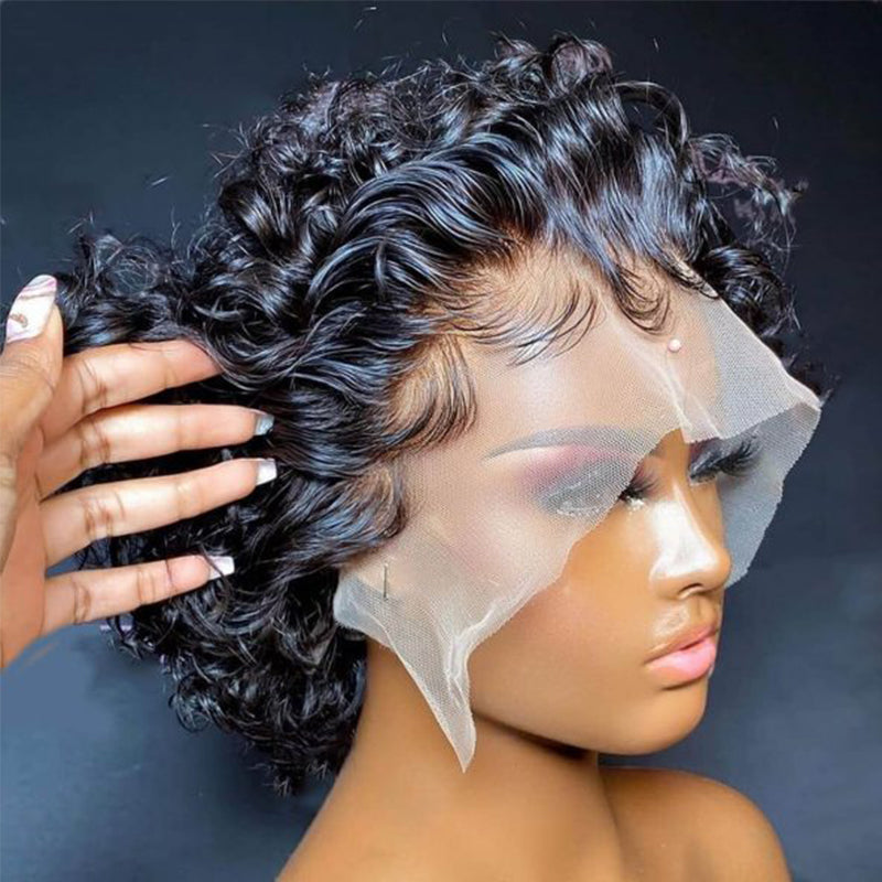 Short curly hotsell human wigs